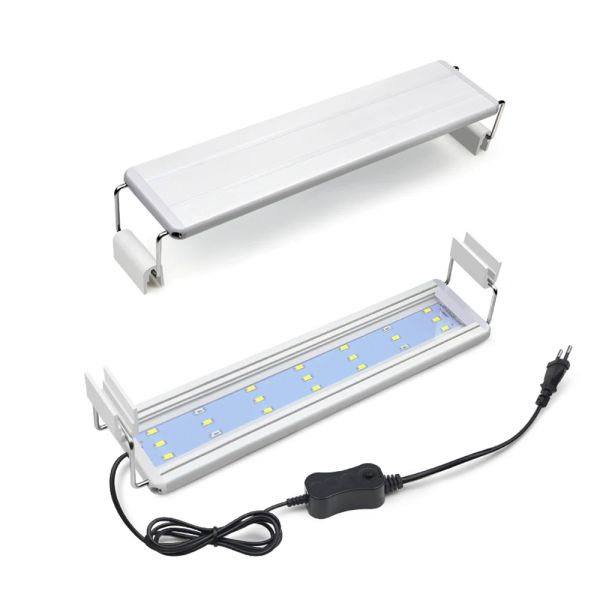 Iluminações 10W 15W 20W 25W LED Luz do tanque de peixes Branco + Azul Clipon Lâmpada de aquário Planta aquática Cresce luz à prova d'água LED Bar Light Tube Bulb