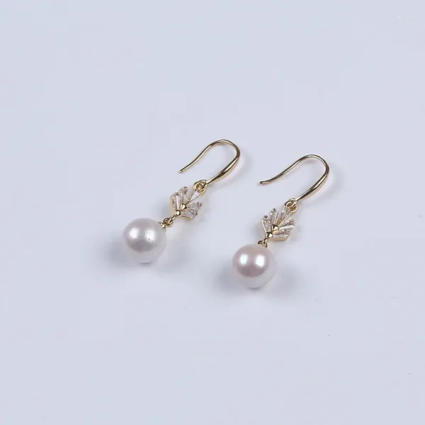 Ohrstecker, modisch, elegant, Tropfenohrring, vergoldet, Süßwasserperle, für Damen, trendiger Schmuck