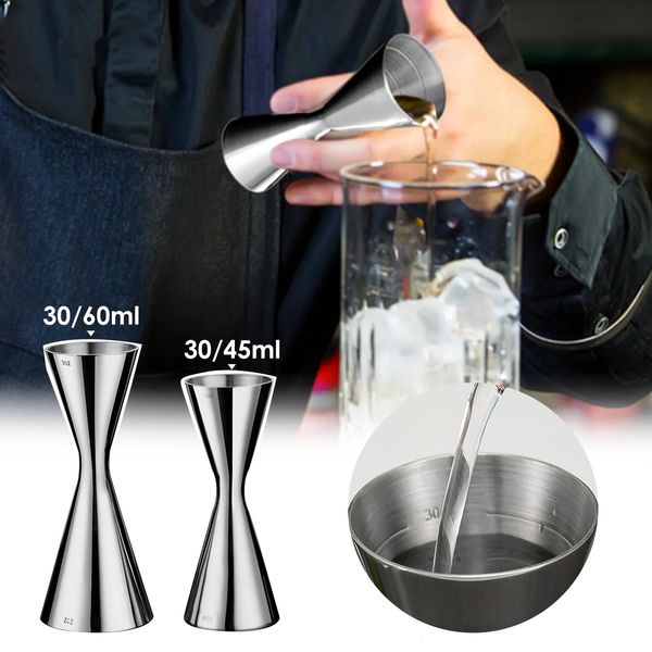 Shaker per cocktail in acciaio inossidabile da 30/45 ml o 30/60 ml Dual S Drink Spirit Misura Jigger Gadget da cucina 240306