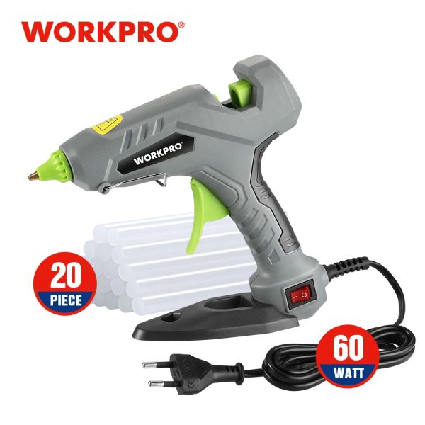 Pistole WORKPRO 60W Pistola per colla a caldo Pistola per silicone Pistola per colla a caldo con 20 stick di colla premium per artigianato fai da te Arti Strumenti fai da te