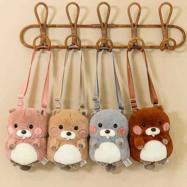 Mochilas de pelúcia dos desenhos animados bonito hamster boneca de pelúcia crossbody bolsa de moedas das crianças kawaii bolsa de pelúcia meninas boneca de pelúcia mochilal2403