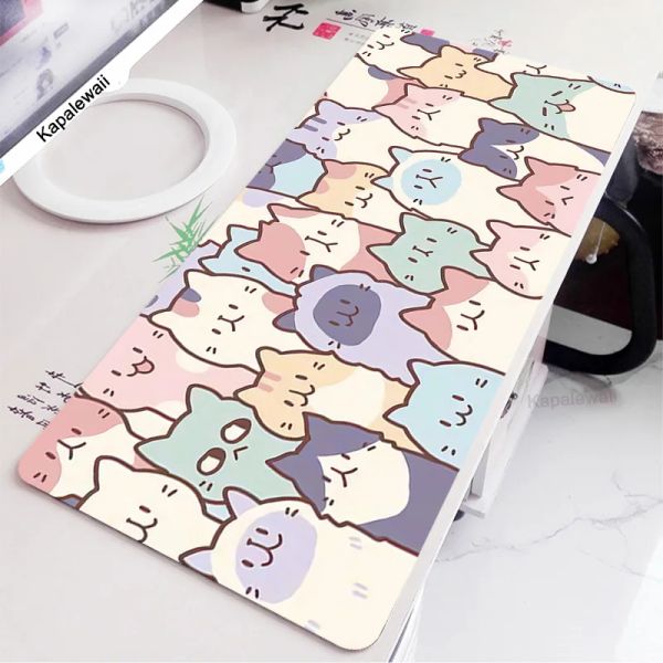 Pads Cat Maus -Pad -Komponenten Art Wave Mousepads Pink niedlich Kawaii PC Gamer Computer Teppich Tastatur Matte XXX 100x500 MATS MATS