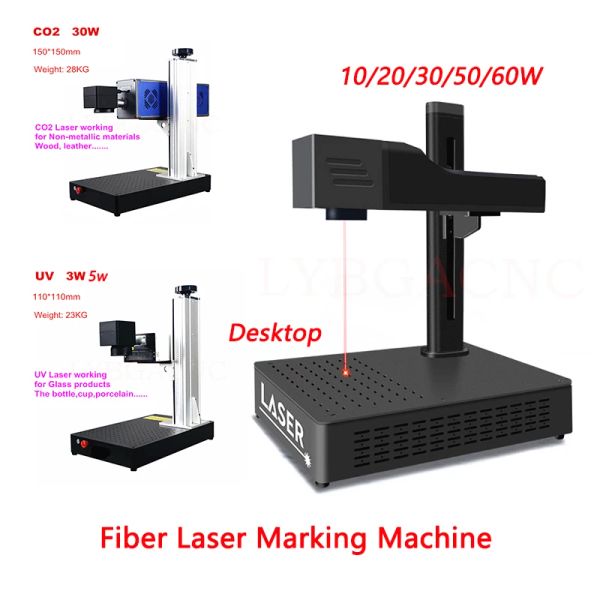 LY Desktop Mini Macchina per marcatura laser a fibra 3W 5W 10W 20W 30W 50W CO2 UV Macchina per incisione su metallo per plastica PVC Acciaio inossidabile