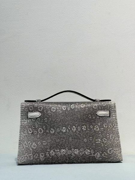 Mini bolsa de marca 22 cm bolsa de luxo lagarto genuíno lagarto de qualidade totalmente artesanal