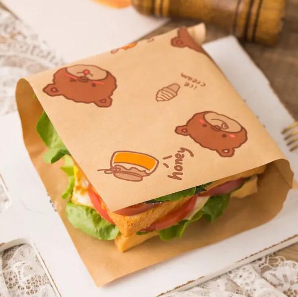 1000 шт./лот, оберточная бумага для сэндвичей, складная, безмасляная, гамбургеры, использование для домашнего завтрака, запеченные закуски для одноразовой упаковки