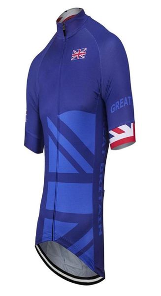 Jaquetas de corrida Grã-Bretanha Ciclismo Jersey Homens Bicicleta Road Mountain Race Blue Tops Bicicleta Desgaste Roupas de Equitação Verão Respirável5088518