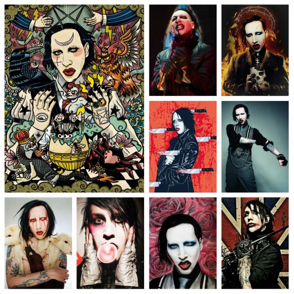 Stitch 5d Star Marilyn Manson Diamond Art Painting Kits Rockmusik Sänger Cross Stitch Stickerei Bild Wandkunst Mosaik Schlafzimmerdekoration