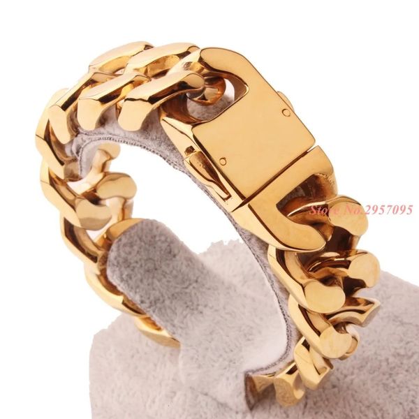 20mm Catena da uomo Ragazzi Big Curb Link GoldSilverblack Colore Bracciale in acciaio inossidabile 316L Pesante Enorme gioielli all'ingrosso 240227