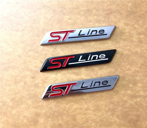 Metall STline ST line Auto Emblem Abzeichen Auto Aufkleber 3D Aufkleber Emblem für Focus ST Mondeo Chrom Matt Silber Schwarz 6483201