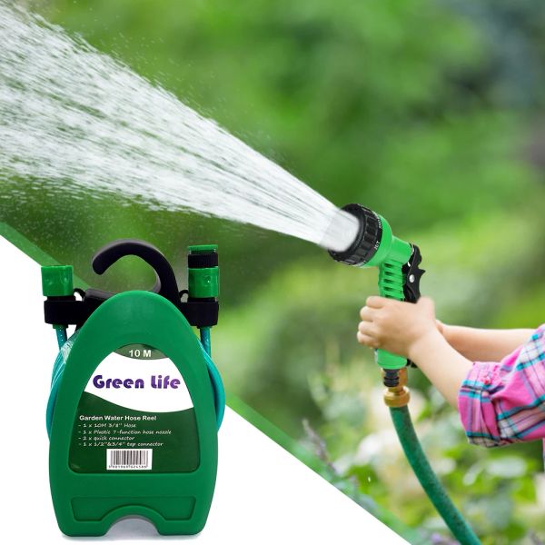 Bobine Tubo da giardino a parete Tubo dell'acqua portatile Pistola ad acqua regolabile ad alta pressione Spruzzatore Giardino Fattoria Irrigazione Lavaggio auto