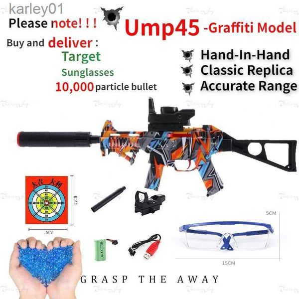 Gun Toys Wasserpistole Ump Kinder Spezial Kristall Gun Ump Manuelle integrierte elektrische Burst Spielzeugpistolen yq240314