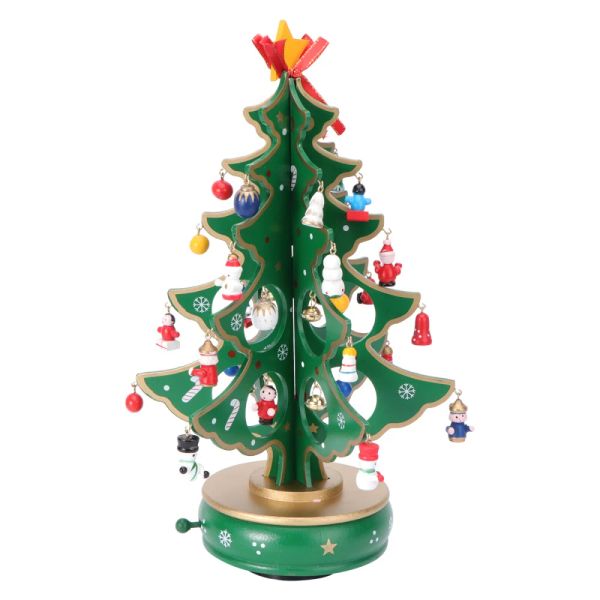 Caixas Caixa de música Treça de Natal Caixas de madeira Musical Vintage Gift Carrossel Wood Kids Fture Creative Rotating Retro Decoration