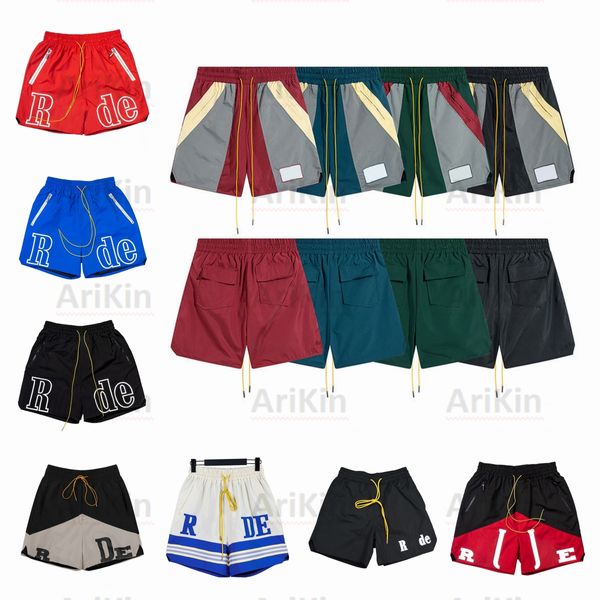 Novo Designer Shorts Mens Verão Calças Curtas Limitada Rhudes Shorts Treinamento Esportivo Nadar Praia Joelho Comprimento Hip Hop High Street Womens Calças de Treino RH