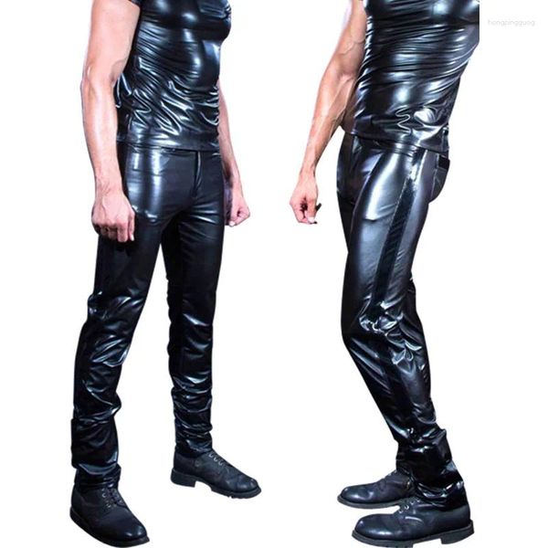 Damenhöschen Plus Size Unterwäsche Herren Strapon Hosen Bühnenaufführung Sexy Gay Fetisch Männer Latex Leggings Kunstleder PVC Club Dance