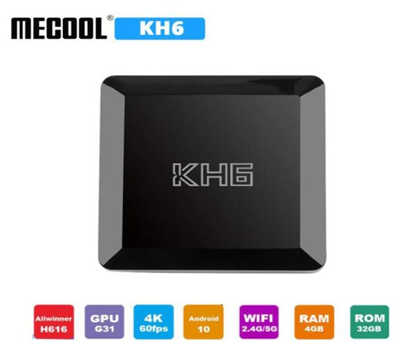 Mecool kh6 android 10 caixa de tv 4gb ram 32gb rom allwinner h616 24g 5g wifi 4k bluetooth smart set top box vs m8s plus w9050291