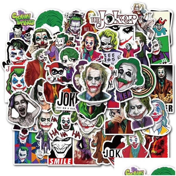 Adesivi per auto 50 Pz/lotto The Joker Adesivo Iti Per Fai Da Te Lage Laptop Skateboard Moto Bicicletta Consegna Goccia Automobili Moto E Otxuf