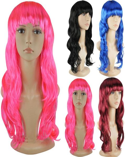 Brand New 2019 Moda Donne Sexy Ricci Marrone Acconciatura Sintetica Capelli Biondi Parrucche Piene Ondulate Lunghe Donne Praty Decorazione1062606