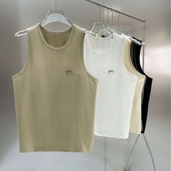 2024SS Yaz Men Tişörtlü Yelek Tasarımcı Tankları Wens Womens Moda Mektubu Baskı Pamuk Yelek Yuvarlak Boyun Kolsuz Tişörtler Çift Spor Sweatshirt