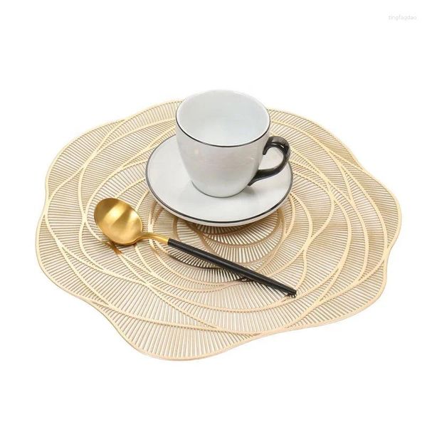 Travesseiro luxo redondo placemat oco para fora flor em forma de mesa tapete pressionado lugar decoração casamento