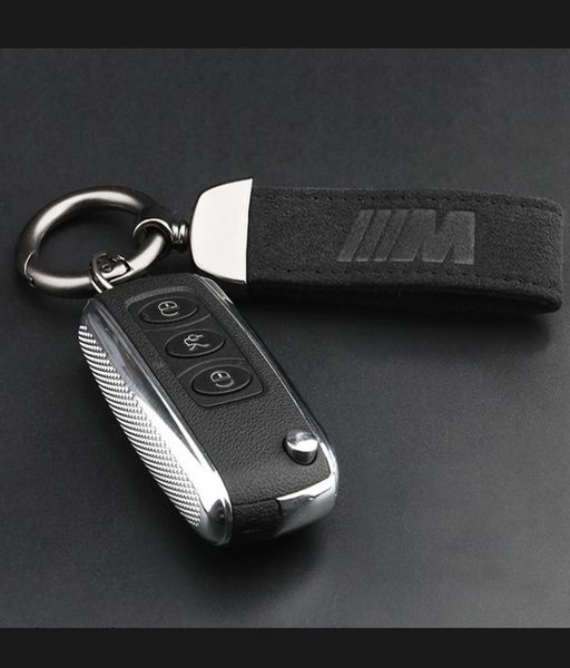 1pcs New Car M Logo Matte Matte Leather Keychain Keyring Keyring держатель корпуса для 7542494