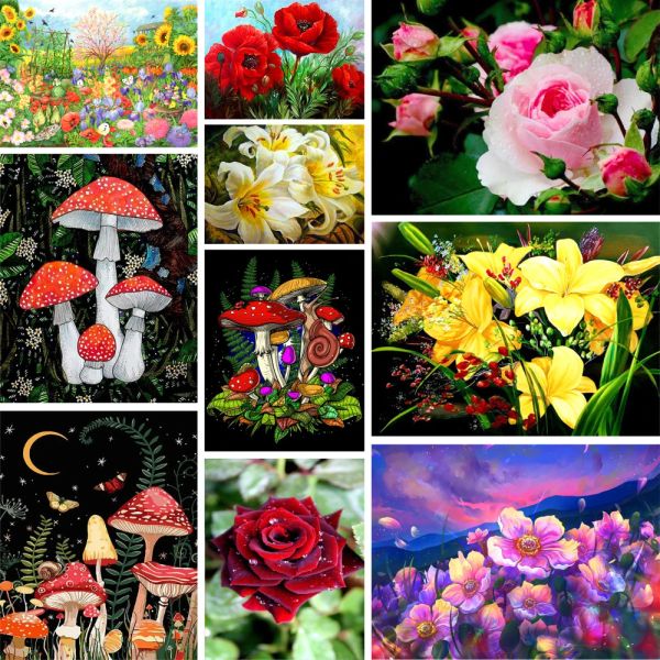 Zahlen Blumen Lilie Malen nach Zahlen Malset Ölfarben 50*70 Malen auf Leinwand Wandgemälde für Kinder Großhandel Wandkunst