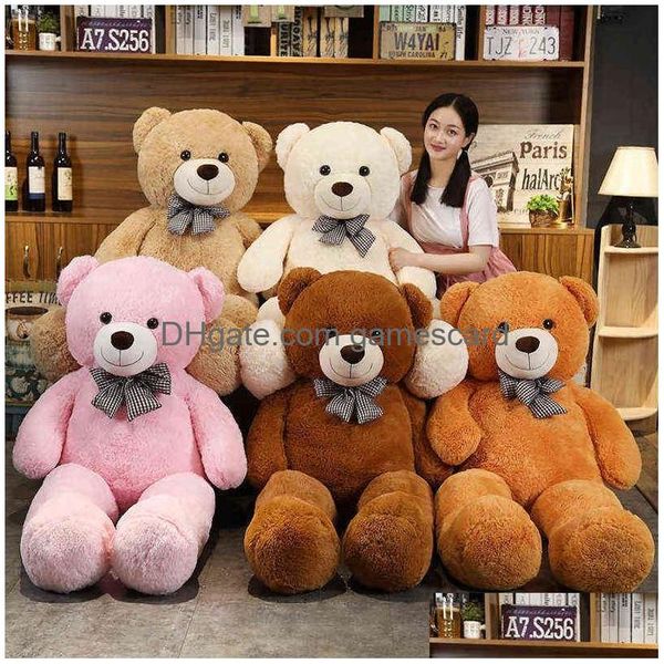 Animais de pelúcia recheados Nt 95/120/140cm macio urso de pelúcia p brinquedos rosa marrom super grande travesseiro almofada animal crianças presente de aniversário dhu9q