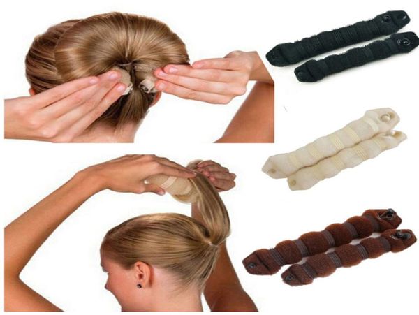 2 pçsset feminino estilo de cabelo antigo esponja mágica bun maker donut anel shaper espuma trança ferramenta para girl039s diy cabelo style2379262