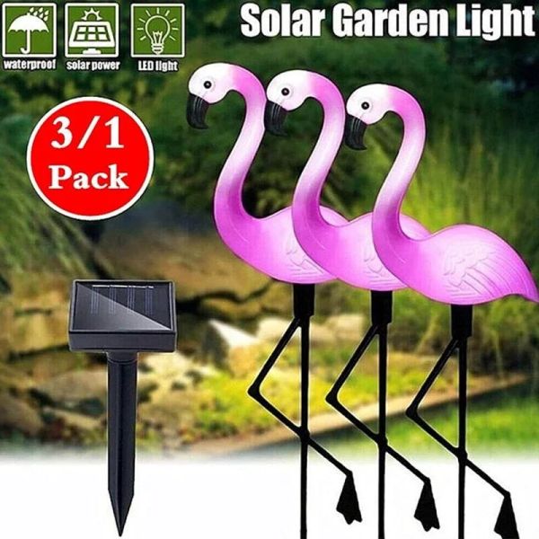 Sculptures Solar wasserdichte Rasenleuchte, Gartenpfahl-Landschaftsleuchte, Landschaftsbeleuchtung, Flamingo-Außenleuchte, LED-Garten-Dekorationsleuchte