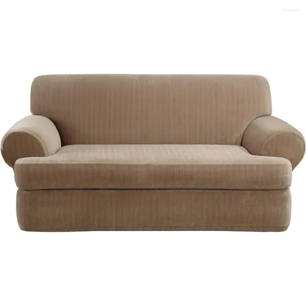 Cadeira cobre sofá capa estiramento pinstripe t-almofada loveseat slipcover forma de duas peças ajuste máquina lavável slipcovers frete grátis