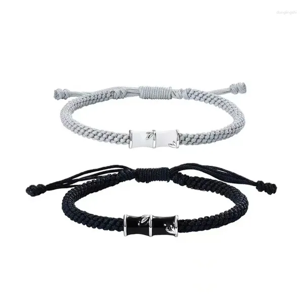 Charm Armbänder Mode handgemachte Seil Paar Armband Bambus Design verstellbare Liebhaber Distanz Armband für Valentinstag Geschenk Schmuck