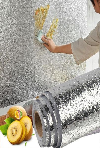 40x100cm Mutfak Yağlı Su geçirmez çıkartmalar Alüminyum Folyo Mutfak Sobası Dolabı Kendi Yapışkan Duvar Sticker 9953817