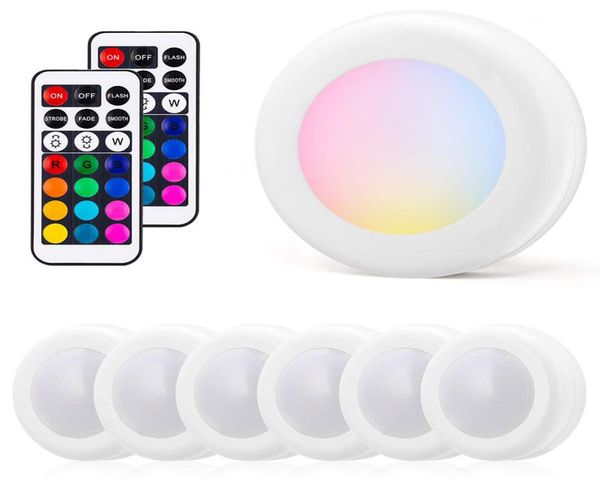 Luci disco RGB senza fili Cucina LED Illuminazione sotto l'armadio con telecomando Torcia dimmerabile Luci notturne per scala armadio Hal5038449