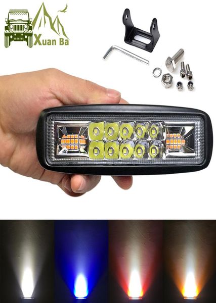 XuanBa 6 pollici Super Slim Mini LED Baccelli da lavoro per moto 4x4 Offroad Car DRL Lampada di segnalazione Avvertimento esterno Diurno Corsa 3284332