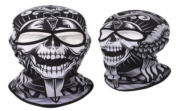 Maschera con teschio con stampa di cartoni animati paintball maschera protettiva integrale con fantasma maschere da ciclismo Copricapo multifunzione Teschio Bandana Moto 6641894