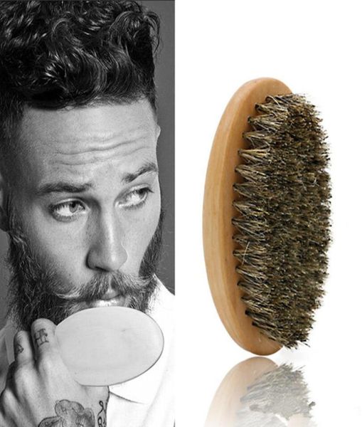 Barba bro moldar escova de barba sexy homem cavalheiro barba guarnição modelo aliciamento pente de barbear ferramenta estilo cerdas de javali 5094483
