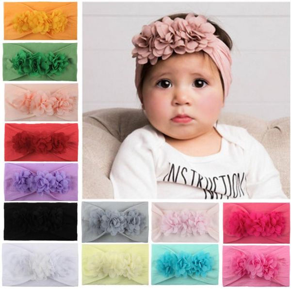 Fasce e fiocchi per bambina Fascia per capelli con turbante solido Accessori per copricapo elastici per neonato6765272