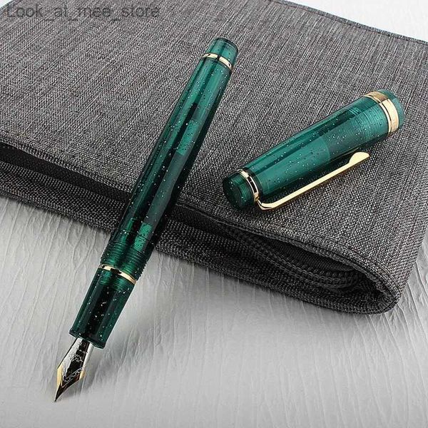 Penne stilografiche Penne stilografiche Lusso Jinhao 82 Penna stilografica verde scuro fluorescente Spin Pen EF F M NIB Materiale scolastico per ufficio aziendale Penne a inchiostro per scrittura Q240314