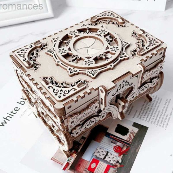 3D-Puzzles 3D-Holzpuzzle-Box Zusammenbau mechanischer Holzmodellbausatz Schmuckschatulle Puzzle Hobby Kreativ Teenager Kind Weihnachtsgeschenk 240314