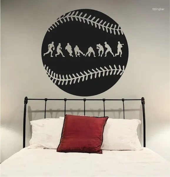 Wandaufkleber Baseball Sport Aufkleber Abnehmbare Kunstwand Inneneinrichtung für Kinderzimmer Kinderzimmer Dekor Poster SYY432