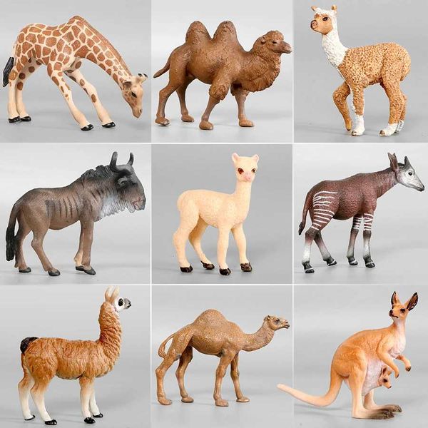 Bambole Realistiche Animali GiraffaAlpacaCammelloCervo Zoo Animale Modelli di Emulazione Solidi Action Figure in PVC GiocattoliFigurine Educative per BambiniL2403