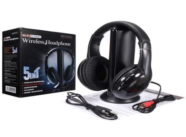 5-in-1-Stereo-Wireless-Over-Ear-Kopfhörer RF HighFidelity mit MonitoringFM-Radio für TV Laptop MP3-Player Internet Chat97761851165486