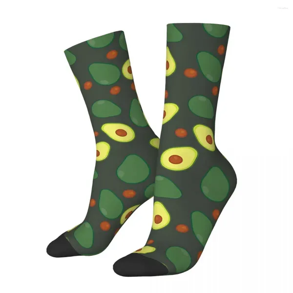 Calzini da uomo Vintage Olive Avocado Frutta Cibo Unisex Street Style Modello stampato Crazy Crew Sock Gift