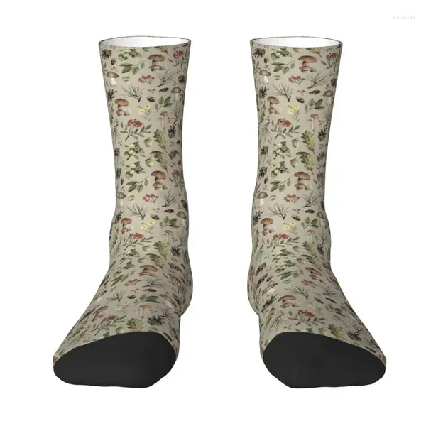 Herrensocken, süßes Herbstmuster, für Männer und Frauen, Crew, Unisex, cooles 3D-gedrucktes Pilzkleid