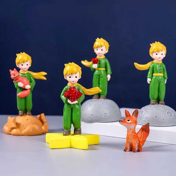 Bambole adorabili Il piccolo principe Rose Action Figure Fox Resina Figurine Collezione Modello Bambole per Girl Boy Regalo Home Desktop DecorazioneL2403