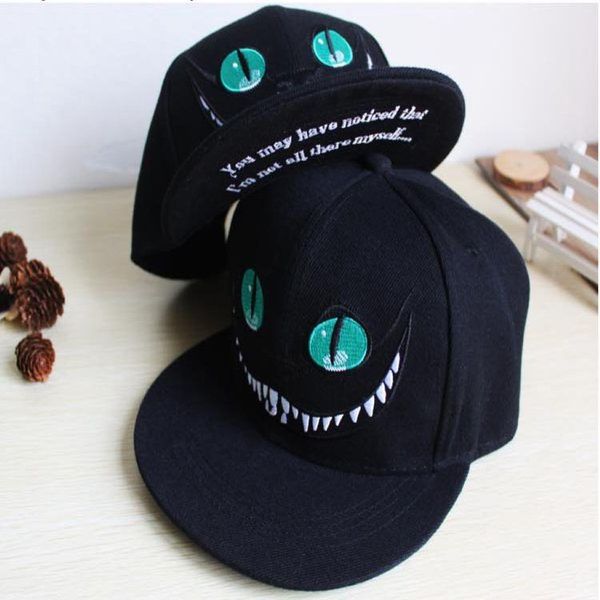 Cappellino snapback per cartoni animati Alice nel Paese delle Meraviglie Cheshire Cat per uomo Donna snapback Berretto da baseball snapback hiphop270T