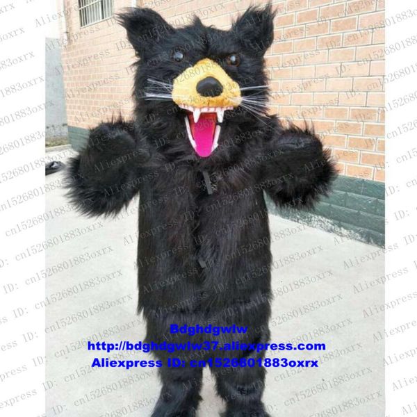 Trajes de mascote de pele longa urso preto mascote traje adulto personagem dos desenhos animados roupa desempenho social família atividades espirituais zx966
