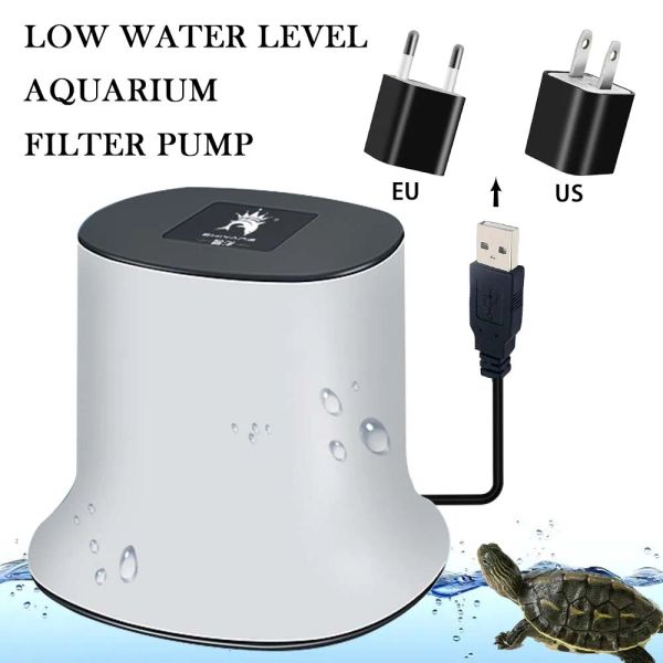 Accessori Pompa filtro acquario USB a basso livello dell'acqua per serbatoio di tartarughe Pompa acqua purificata di qualità dell'acqua per rettili acquatici tartaruga puliti