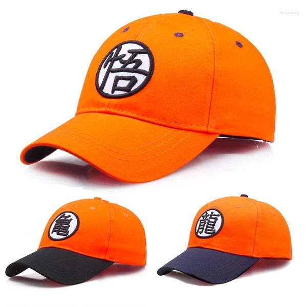 Bola Caps 2024 Anime Kakarotto Boné de Beisebol Homens Mulheres Cosplay Laranja Carta Algodão Snapback Chapéu Ao Ar Livre Pai Chapéus