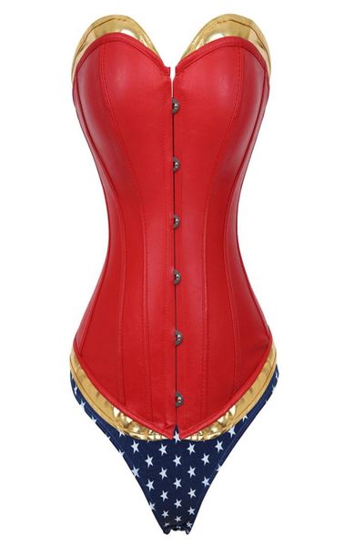 Costume bustier con corsetto in ecopelle da donna039 con costume cosplay corto blu Costumi sexy taglie forti Rosso4748573