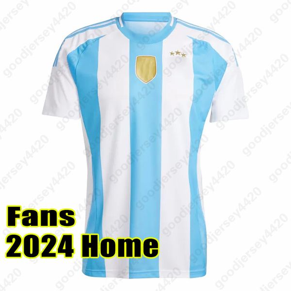 2024 Jerseys de futebol argentina Messis otamendi de Paul Argentina Seleção Nacional Copa Dybala Martinez Kun Aguero Maradona Camisas de Futebol 24 25 homens